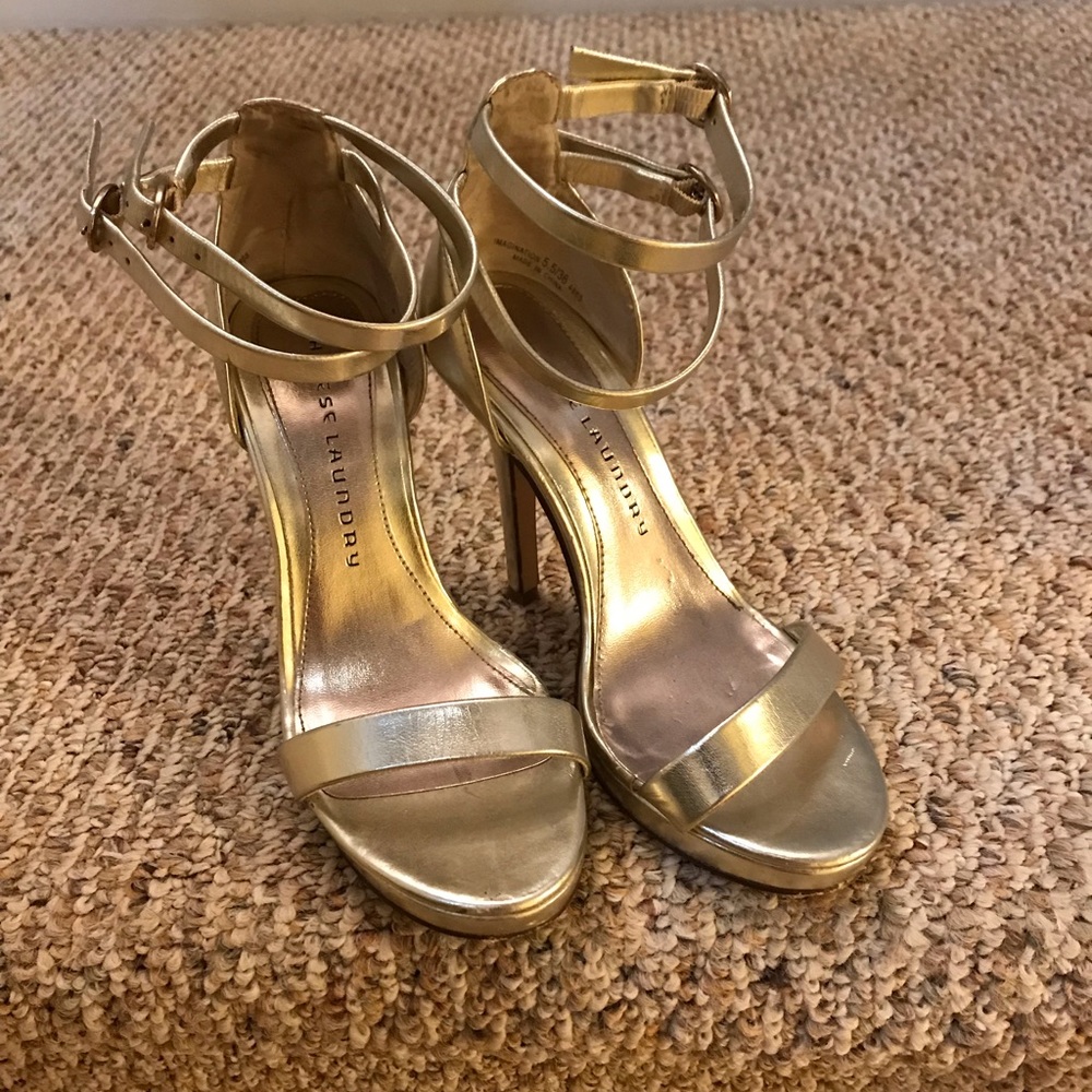 Chinese laundry gold platform heels.